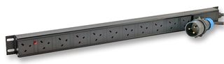 V13A/12/32 - 12 Way UK PDU with 32A Commando Plug - Vertical Rack Mount