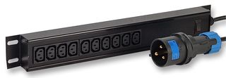 H15UIEC/10/32 - 10 Way IEC C13 PDU with 32A Commando Plug - Horizontal Rack Mount