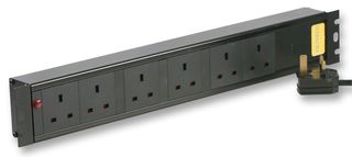 H15U13A/SAF/6 - 6 Way Filtered UK PDU - Horizontal Rack Mount