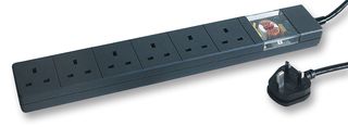 CS929/BP - 6 Way Mains Conditioner, 2m Black
