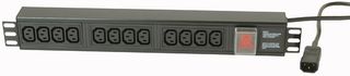 H15UIEC/12/C14 - 12 Way IEC C13 PDU with C14 Plug - Horizontal Rack Mount
