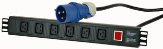 H15UC19/6/32A - 6 Way IEC C19 PDU with 32A Commando Plug - Horizontal Rack Mount