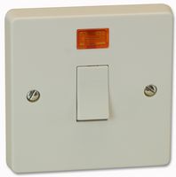 4015/3 - 1 Gang 20A DP Control Switch with Neon, White