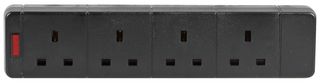 PELB1730 - 4 Gang Extension Socket, Black