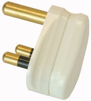 PELB1786 - 15A Round Pin UK Mains Plug, White - BS546
