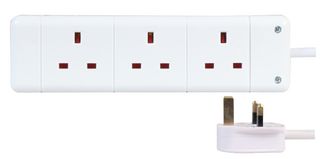 PELB1801 - 3 Gang Mains Extension Lead, 1m, White