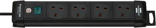 1951143100 - Premium-Line 4 Gang Switched Extension Lead, 1.8m Black