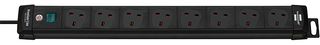 1951183100 - Premium-Line 8 Way Switched Extension Lead, 3m Black