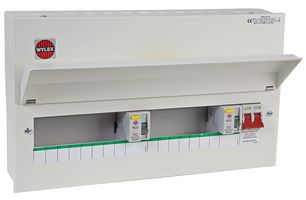 NMISS8706 - 8+7 Way Metal Consumer Unit, 100A Main Switch & 2x 80A 30mA RCDs