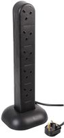 PELB1867 - 10 Gang Tower Extension Lead, 2m, Black