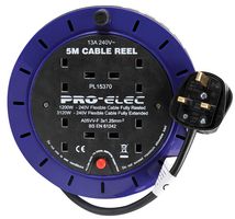 PEL00279 - 4 Gang Mains Extension Cassette Reel, 13A, 5m