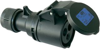 213-6TTX - 16A, 230V, Cable Mount CEE Socket, 2P+E, Black, IP44