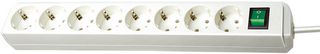 1159320018 - Eco-Line Euro 8 Gang Extension Lead, 3m, White