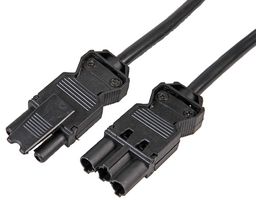SHGST18MF1M - Wieland GST18 Male to UK Female Lead, Black, 1m