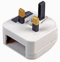 ECP-WH-NR-3A - Euro to UK Converter Plug, Non-Reusable Screw, 3A, White