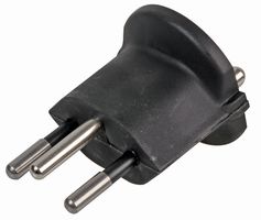 SCH3-BK. - Earthed Euro Schuko to Swiss Converter, 10A, Black