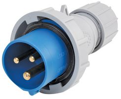 PELB0029 - 16A, 230V, Cable Mount CEE Plug, 2P+E, Blue, IP67