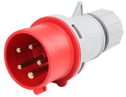 PELB0030 - Cable Mount CEE Plug, 3P+N+E, 16A, 400V, Red, IP44