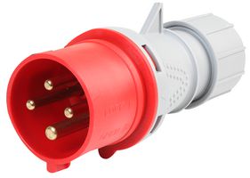 PELB0032 - Cable Mount CEE Plug, 3P+E, 32A, 400V, Red, IP44