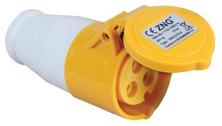 PELB0118 - 16A, 110V, Cable Mount CEE Socket, 2P+E, Yellow, IP44