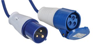 PELB0129 - 16A, 230V, CEE Plug to Socket Extension Lead, 2P+E, Blue, 14m