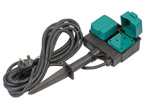 ST1412 - 2 Gang Outdoor Garden Spike Mains Extension Lead, 6m, IP44