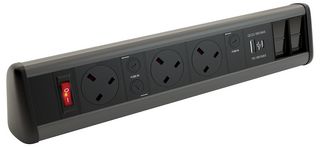 P-PACK DESK 3/2SU - P-Pack Desktop Power, Data & USB Charging Unit, 3 Gang, 2x Cat6, 1x USB A, 1x USB C, Black