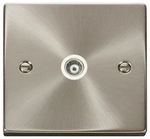 VPSC158WH - Isolated Coaxial Socket, 1 Gang, Satin Chrome