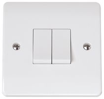 CMA012 - Light Switch, 2 Gang, 2 Way, 10AX, White