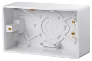 CMA086 - Back Box with Earth Terminal, 2 Gang, 47mm, White