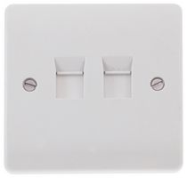 CMA132 - RJ45 Cat5e Socket, 2 Gang, White