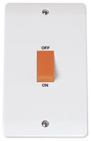 CMA202 - Double Pole Switch, 2 Gang, 45A, White