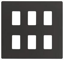 SCP20506BK - Definity Frontplate, 6 Gang, Black