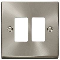 VPSC20402 - Deco Frontplate, 2 Gang, Satin Chrome