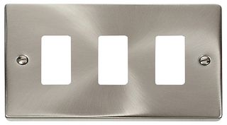 VPSC20403 - Deco Frontplate, 3 Gang, Satin Chrome