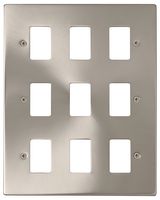 VPSC20509 - Deco Frontplate, 9 Gang, Satin Chrome