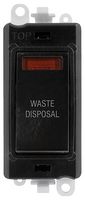 GM2018NBK-WD - Switched Module with Neon, 20AX, Double Pole, "WASTE DISPOSAL"