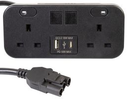 ICON.B - ICON Desktop Unit, 2 Gang, 1x USB A, 1x USB C, Black