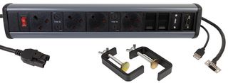 P-PACK DESK 4/2/U/V - P-Pack Desktop Power & Data Unit, 4 Gang, 2x Data, 1x USB A, Black