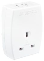 TAUSBEUR2-MP - UK Plug to Euro USB Travel Adaptor, 2x USB A