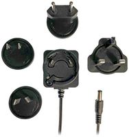 TP1019 - International Interchangeable Plug In Power Supply, 12V DC, 500mA, 6W, 2.1mm Plug, Black