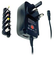SW4177-30W - Regulated Multi Voltage UK Mains Power Supply, 3-12V, 1.5A, 18W