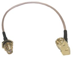 CBA-SMAMR-SMAF2IP - 200mm Right Angle SMA Plug to SMA Bulkhead Lead, 50 Ohm,