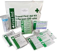 K307T. - 1 Person Off Site Travel First Aid Kit in Vinyl Wallet