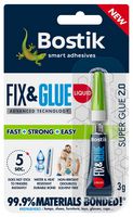 30614760 - Fix & Glue Ultra Strong Fast Setting Superglue Liquid, 3g
