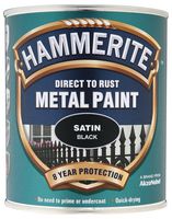 5092829 - Direct to Rust Satin Finish Paint, Black - 750ml