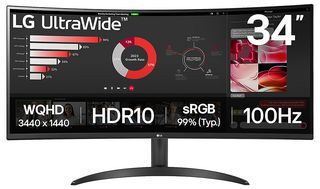 34in 21:9 UltraWide WQHD Curved LED Monitor, DisplayPort 2x HDMI