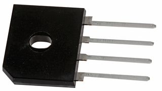 GBU403 - Bridge Rectifier, Glass Passivated, Single Phase, 200 V, 4 A, SIP, 4 Pins, 1 V