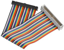 PSG-40MFRBW-200 - 40 Way IDC Socket to Plug GPIO Rainbow Ribbon Cable, 200mm