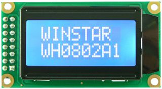 WH0802A-TMI-JT - LCD Display Module, 8x2, Blue / White,  STN, Negative, Transmissive